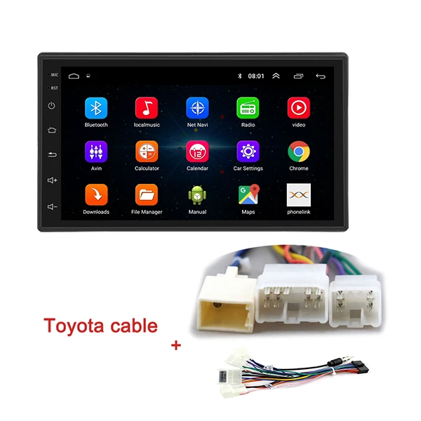 toyota cable Navivox " Радио gps 2 DIN в автомобиль плеер Android 8,1 GO Универсальный радио gps Навигация Аудио плеер для Nissan Toyota hyundai Polo - Цвет: toyota cable