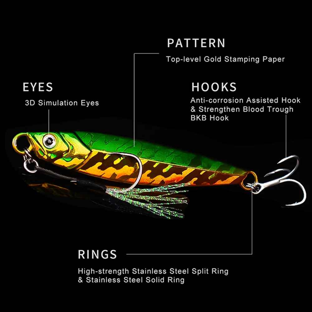 

Metal 5Pcs Cast Fishing Lures Swimbaits Jig Spoon 7-10-14-17-21-24-30-40-60g Casting Jigging Lead Sea Bass Fishing Lure Tackle