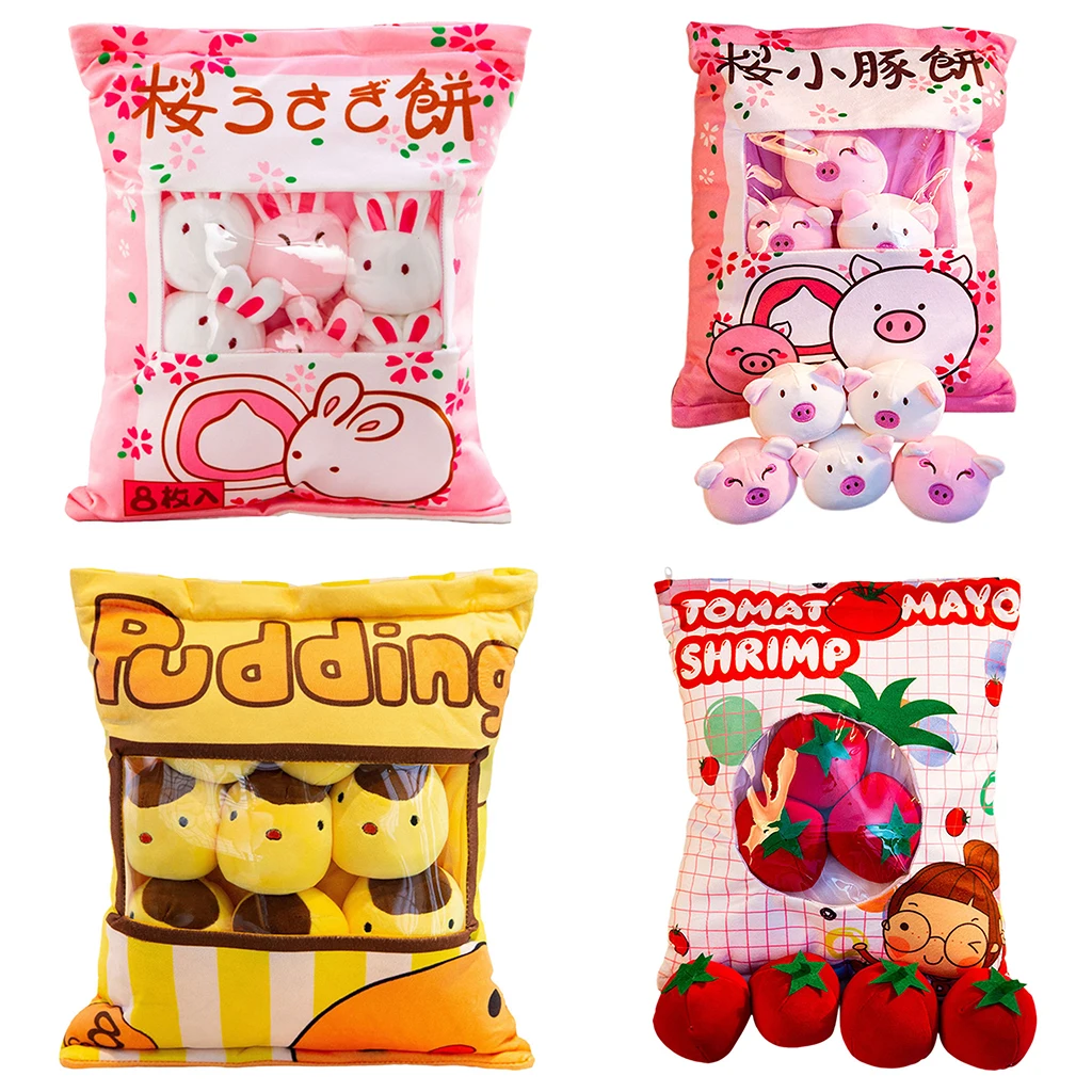 

Kawaii мягкая плюшевая подушка, подушка, милые игрушки, диванная подушка с мини-куклами, домашний декор, подарок