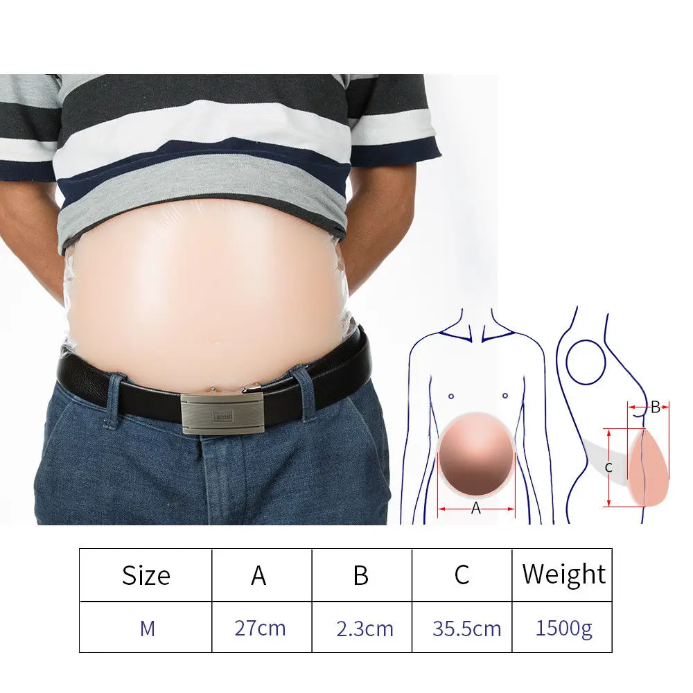 

Soft Silicone Belly Fake Beer Belly Prop Size M 1500g