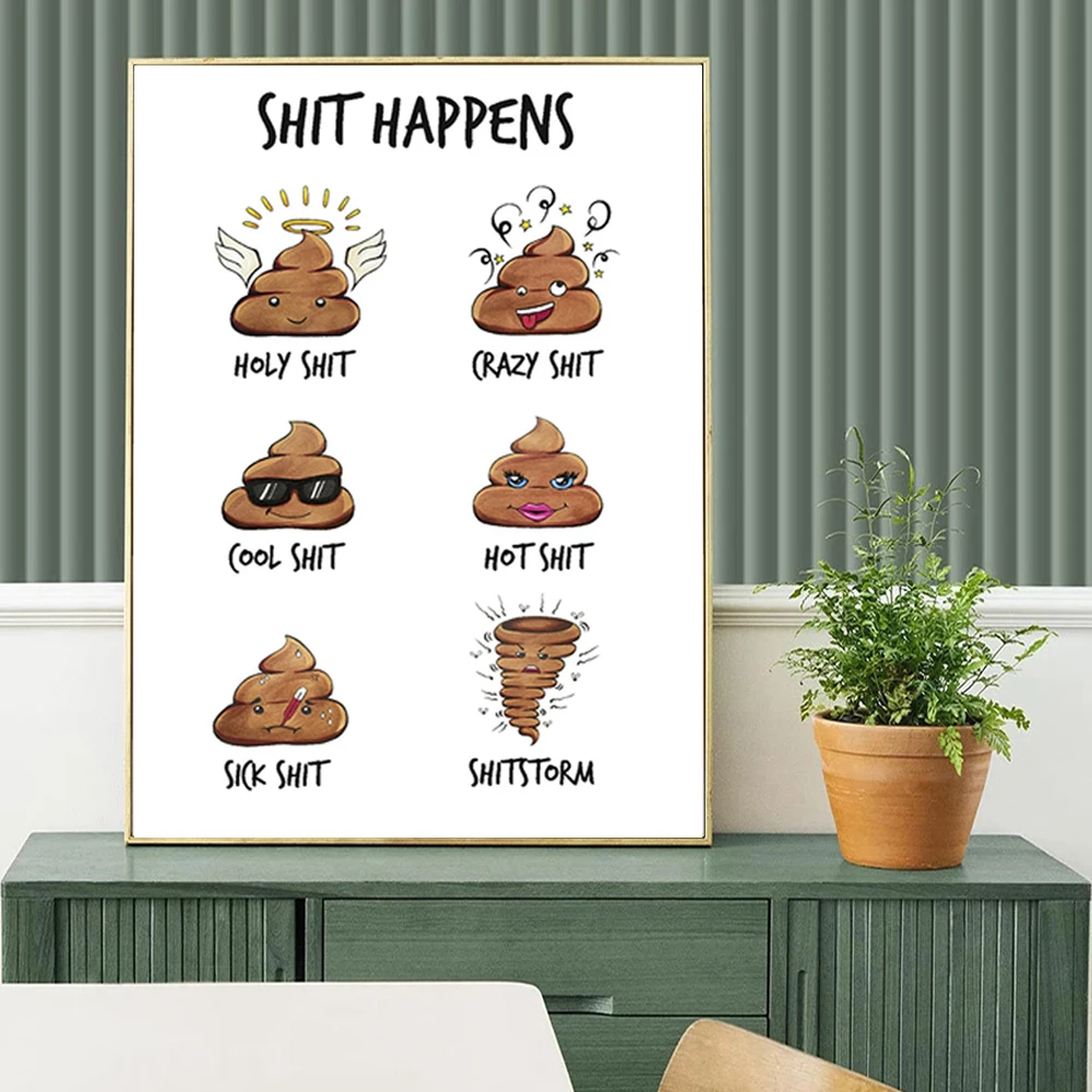 

Смешные Масляные картины для туалета, картины на холсте для ванной комнаты, украшение для дома