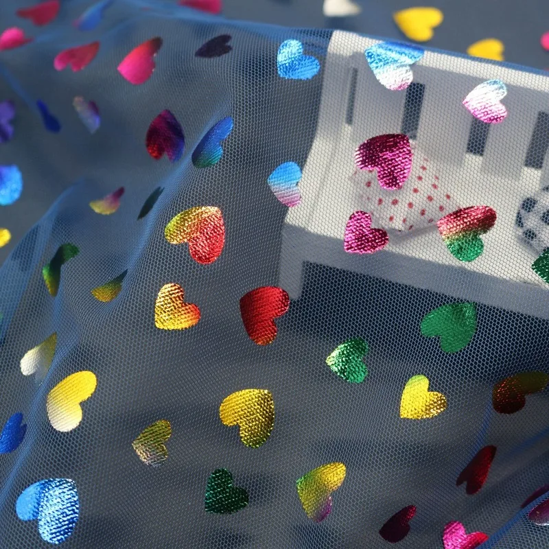 Яркое яркое бронзовое Сетчатое платье ширина 150 см ткань для детской одежды