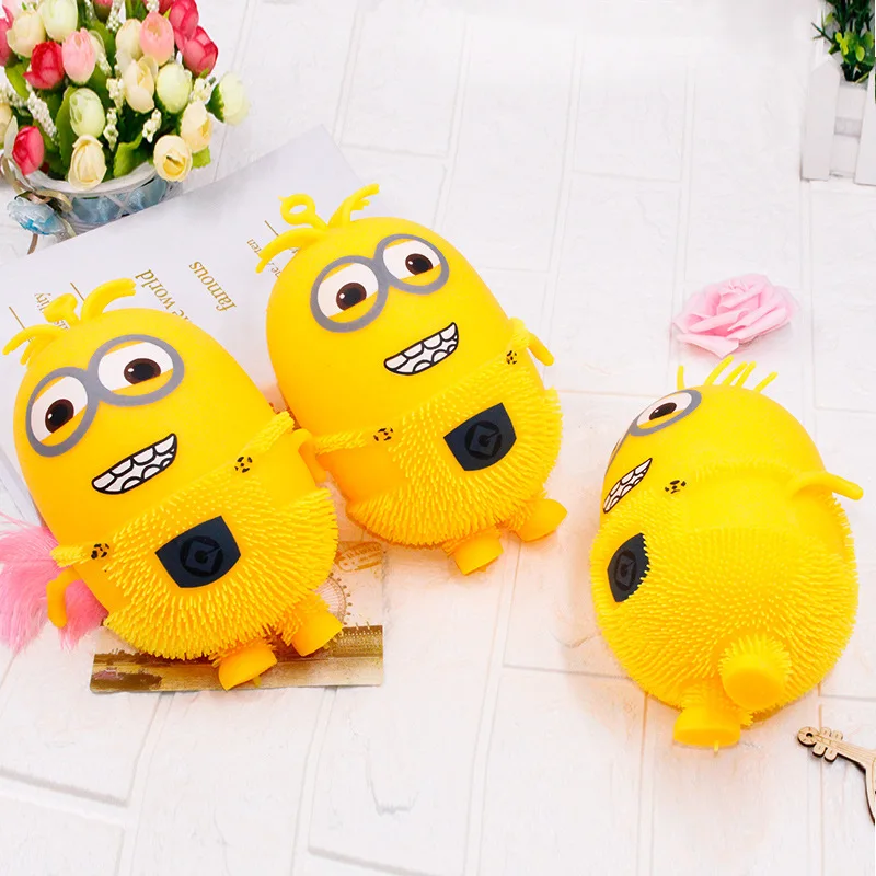 

The Villain Glows Vents Children Plastic Decompression Hair Ball Inflatable Toy