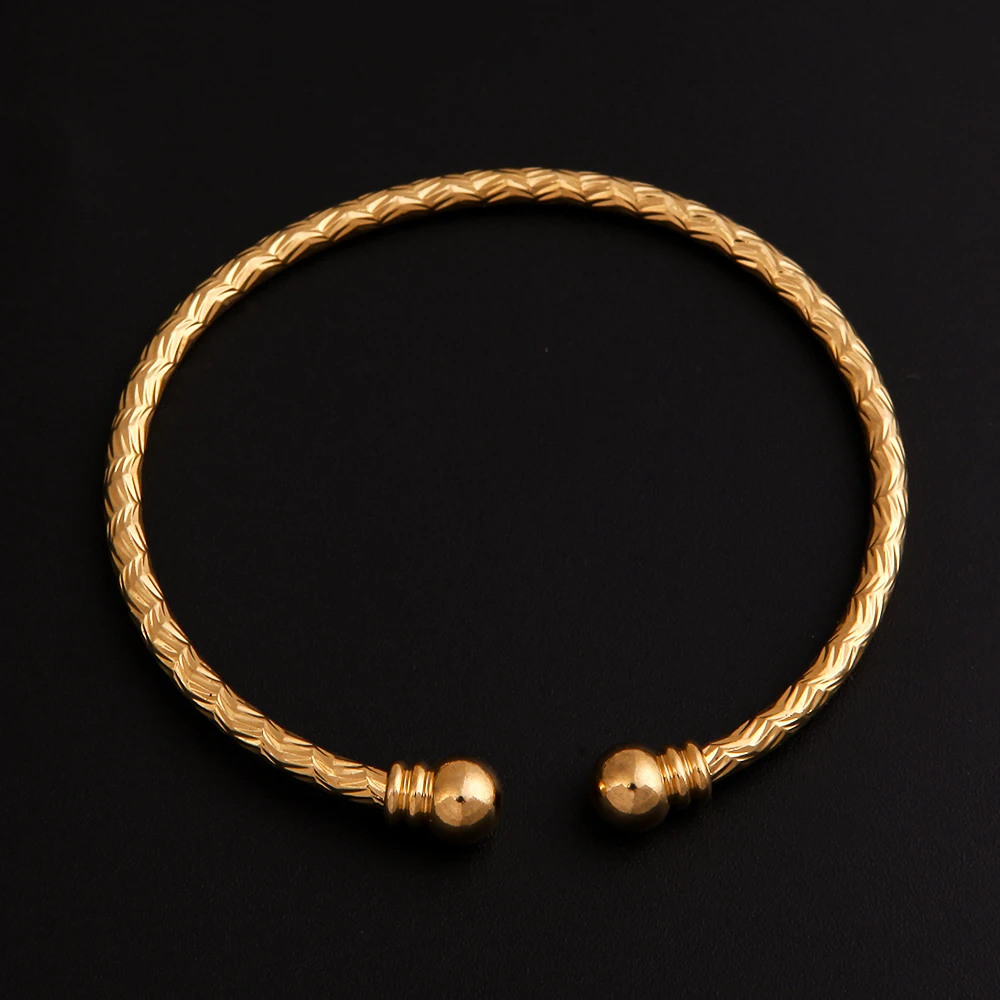 Gold Color Bangle Jewelry For Boys Girls Ethiopian Kids Bangles Cuff Bracelet | Украшения и аксессуары