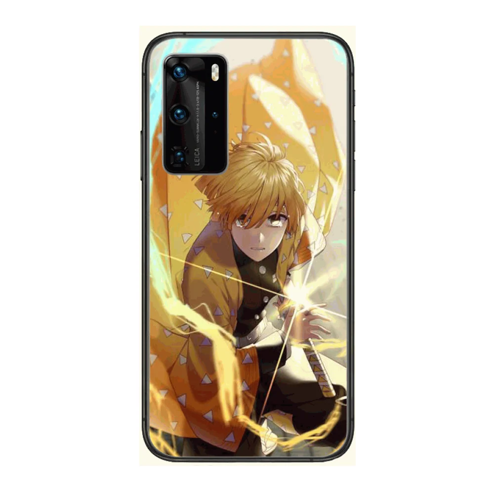 

Anime Demon Slayer Phone Case For Huawei P 40 30 20 10 Lite Smart Z Pro Black Etui Coque Painting Hoesjes comic fashion