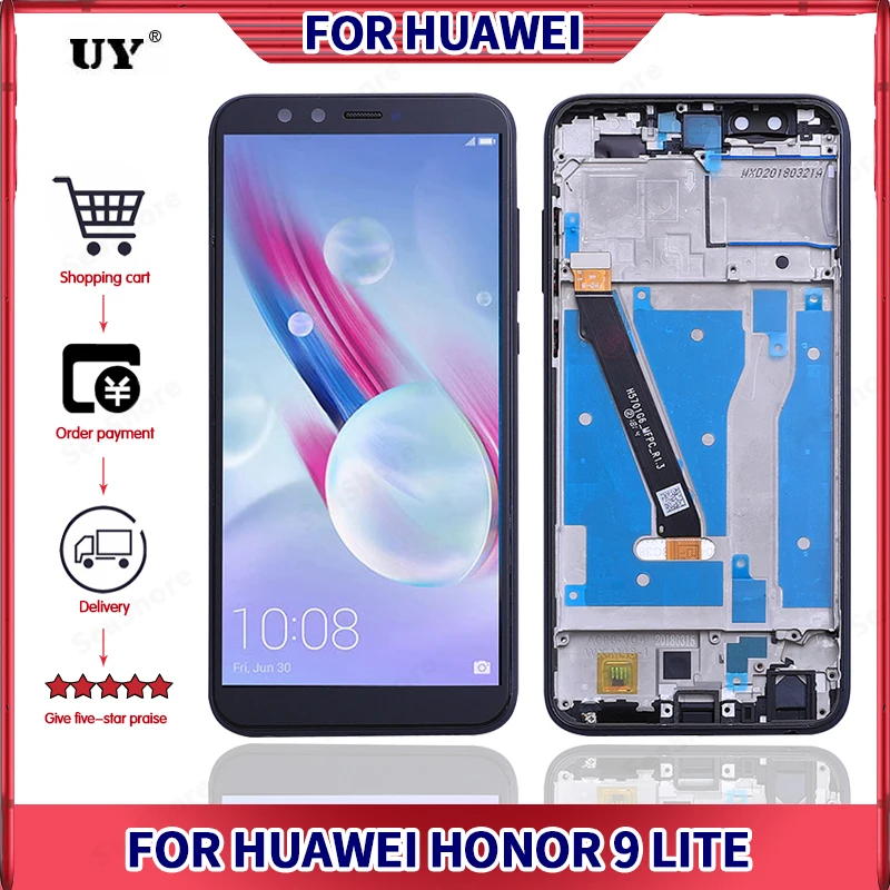 

ЖК-дисплей 5,65 дюйма для Huawei Honor 9 Lite, дисплей для Honor 9 Lite, дисплей с рамкой, сенсорный экран, запасная деталь в сборе