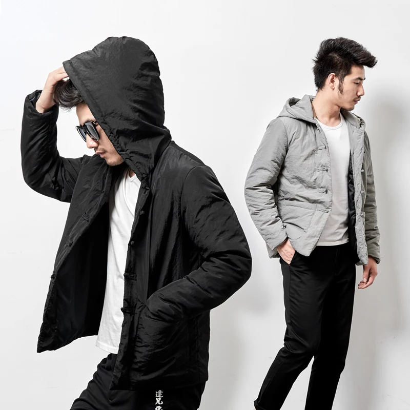 

Bomber Winter Jacket Chinese Style Man Parka Vintage Coat Male Short Cotton Padded Solid Thicken Warm Coats Jackets Outerwear