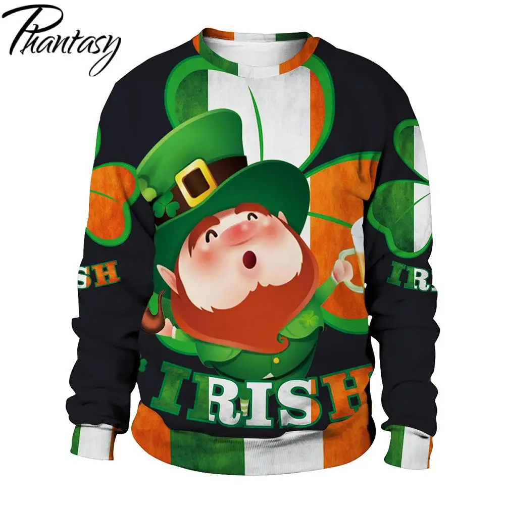 

Phantasy 2020 Sweatshirt Men Print New Irish St. Patrick's Day 3D Printed Casual Fashion Sweatshirt