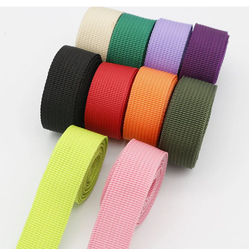5 meters 25mm color polypropylene belt nylon webbing backpack belt school bag belt flat belt diy accessories PP bead belt webbin