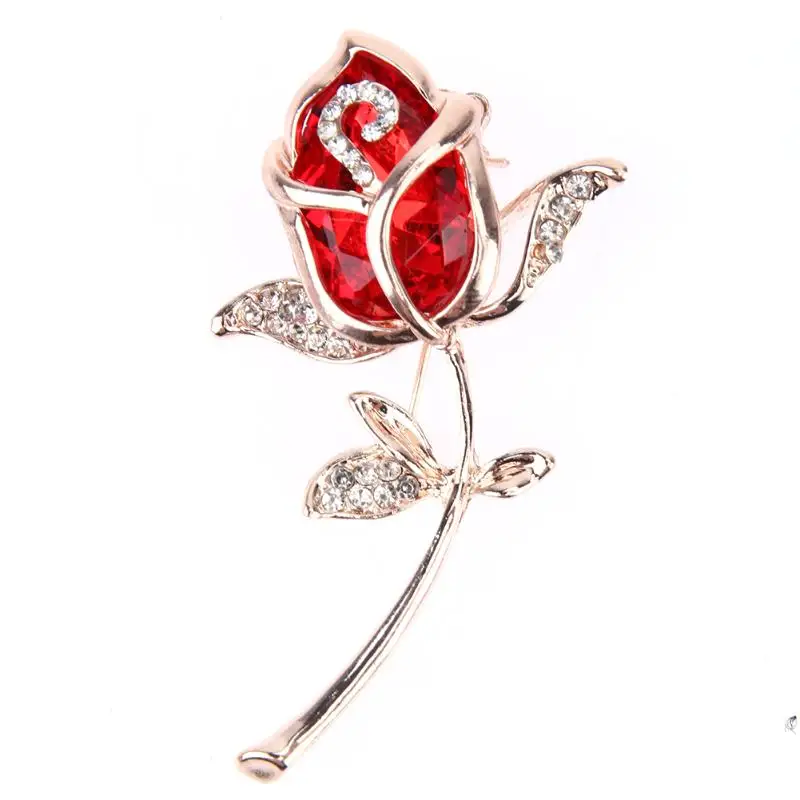 Брошь из сплава с розовым кристаллом и эмалью булавка для одежды костюмов