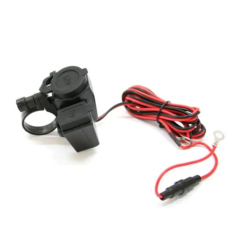 12V-24V Dual USB автомобильное зарядное устройство мотоцикл руль Зарядное креплением