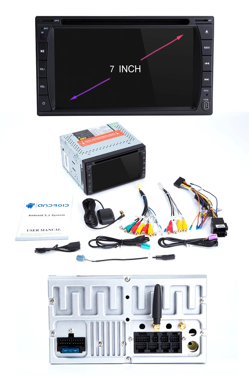 Ips DSP 4G ram 64GB 2 Din Android 9,0 Автомагнитола универсальная мультимедийная без DVD gps навигация ПК стерео аудио головное устройство 173x98 мм ТВ