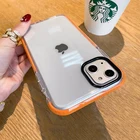 Двухцветный противоударный чехол-бампер из ТПУ для IPhone 13, 12, 11 Pro Max, Mini, X, XS, XR, 7, 8 Plus, мягкий прозрачный защитный чехол, чехлы
