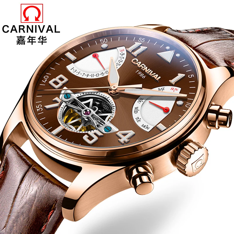 

Switzerland Carnival Brand Luxury Mens Watches Multi-function Watch Men Sapphire reloj hombre Luminous relogio Clock C8783-8