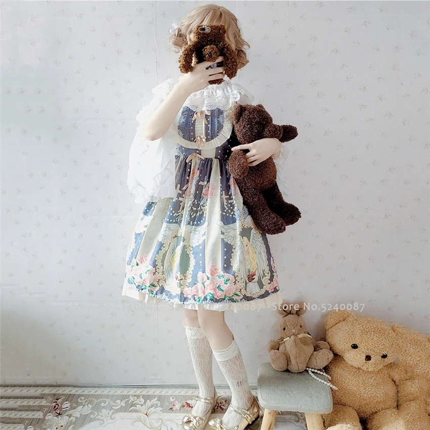 Платье для девочек в японском стиле платье принцессы ретро маскарадное вечерние