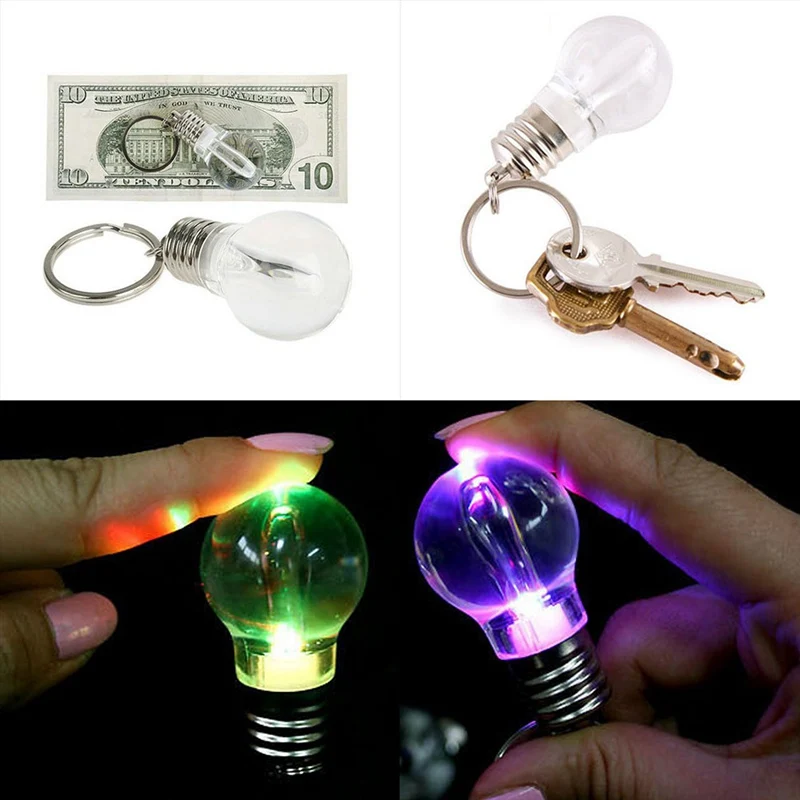 Color Random Antistress Rainbow Light Bulb Pendant Key Chain Funny Gadgets Toys Interesting Novelty Gags Practical Jokes |