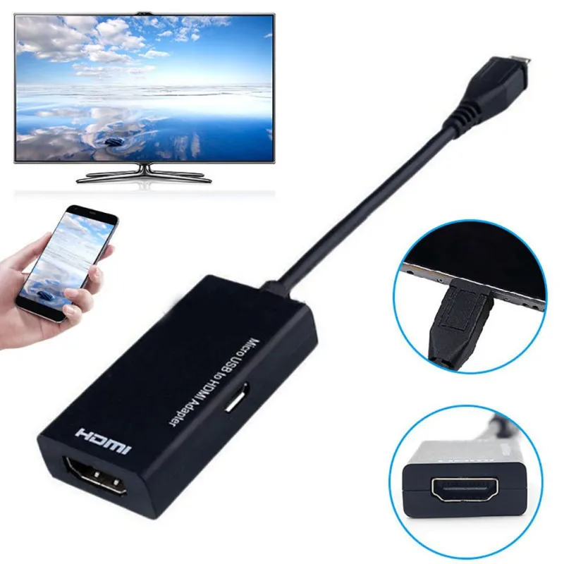 Микро USB к HDMI Кабель-адаптер HDTV адаптер конвертер 1080P HD аудио кабели для samsung huawei