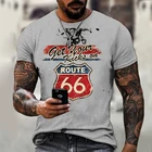 Уличная мода 2021, дизайнерская футболка с принтом дороги 66, мужская Молодежная Футболка, Модный повседневный топ с коротким рукавом, женские футболки