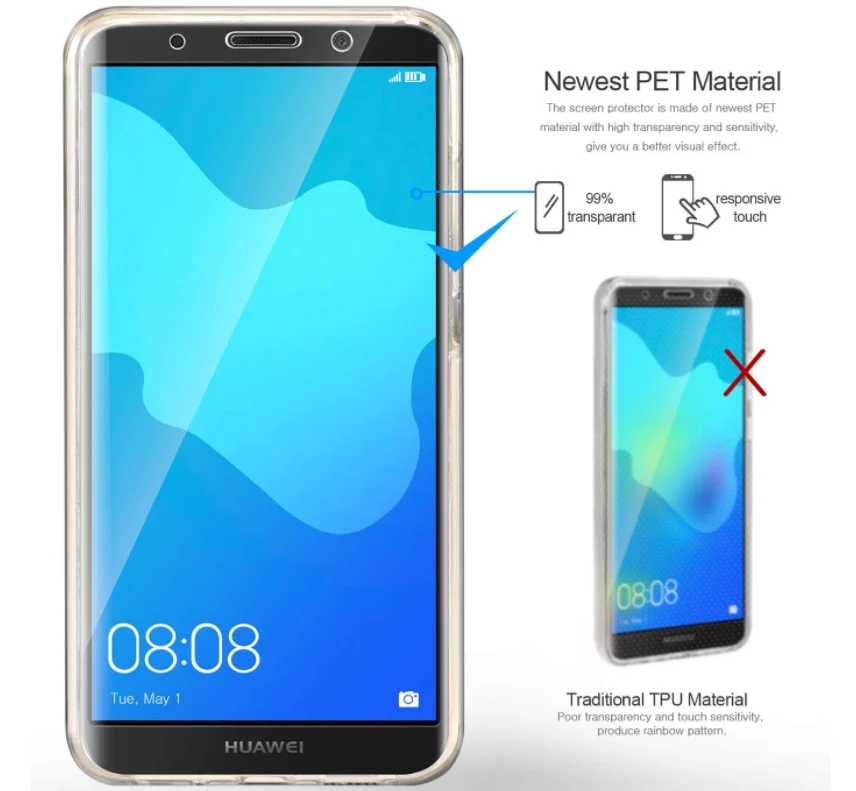 Бесплатная доставка 360 двойной ТПУ чехол для телефона Huawei P8 P9 Lite mini P20 Pro plus mate 10 lite