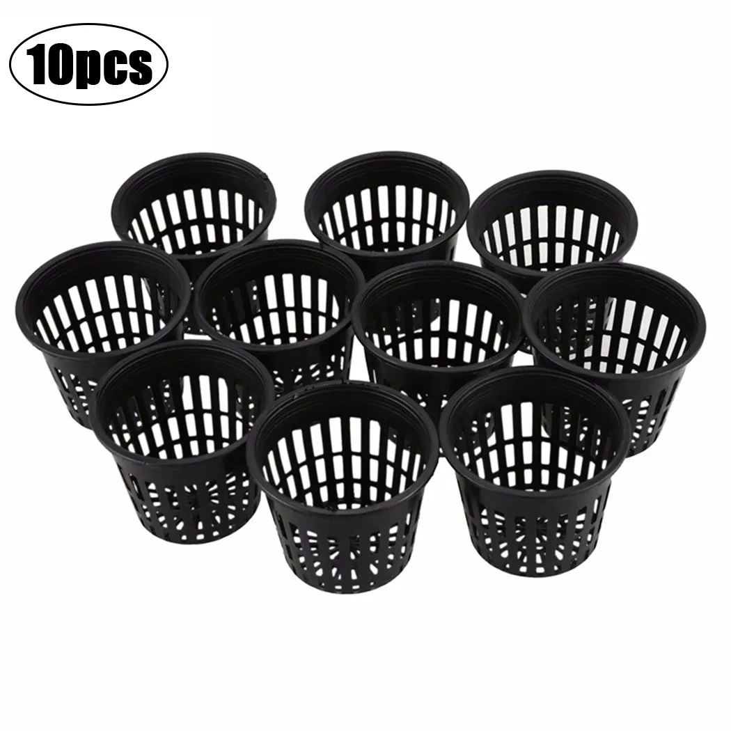 

10PCS 3 Inch Black Plastic Heavy Duty Mesh Pot Net Cup Basket Hydroponic Aeroponic In Stock Drop Shipping