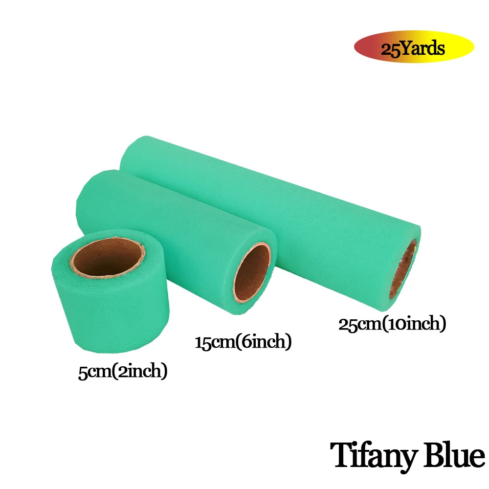 TIFFANY BLUE Фатиновая юбка-пачка из органзы в рулоне 5 см, 15 см, 25 см, розовый, синий цвет, Тюлевая юбка-пачка из органзы, вечерние украшения для девочек 25 лет - Цвет: TIFFANY BLUE