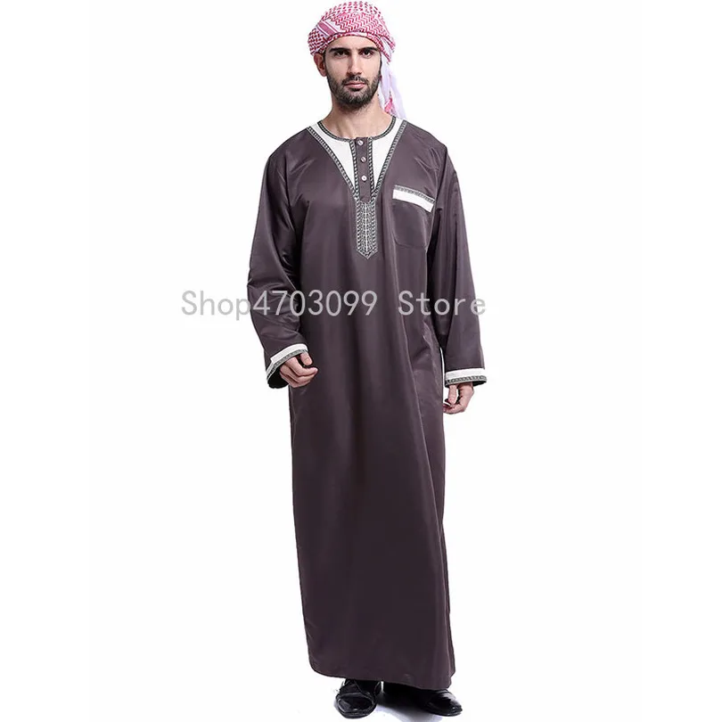 Arab Muslim Clothing for Men Turkey Male Galabia Thobe Arabic Islamic Abayas Pakistan Dubai Indian Loose Kaftan Robe Prayer Suit