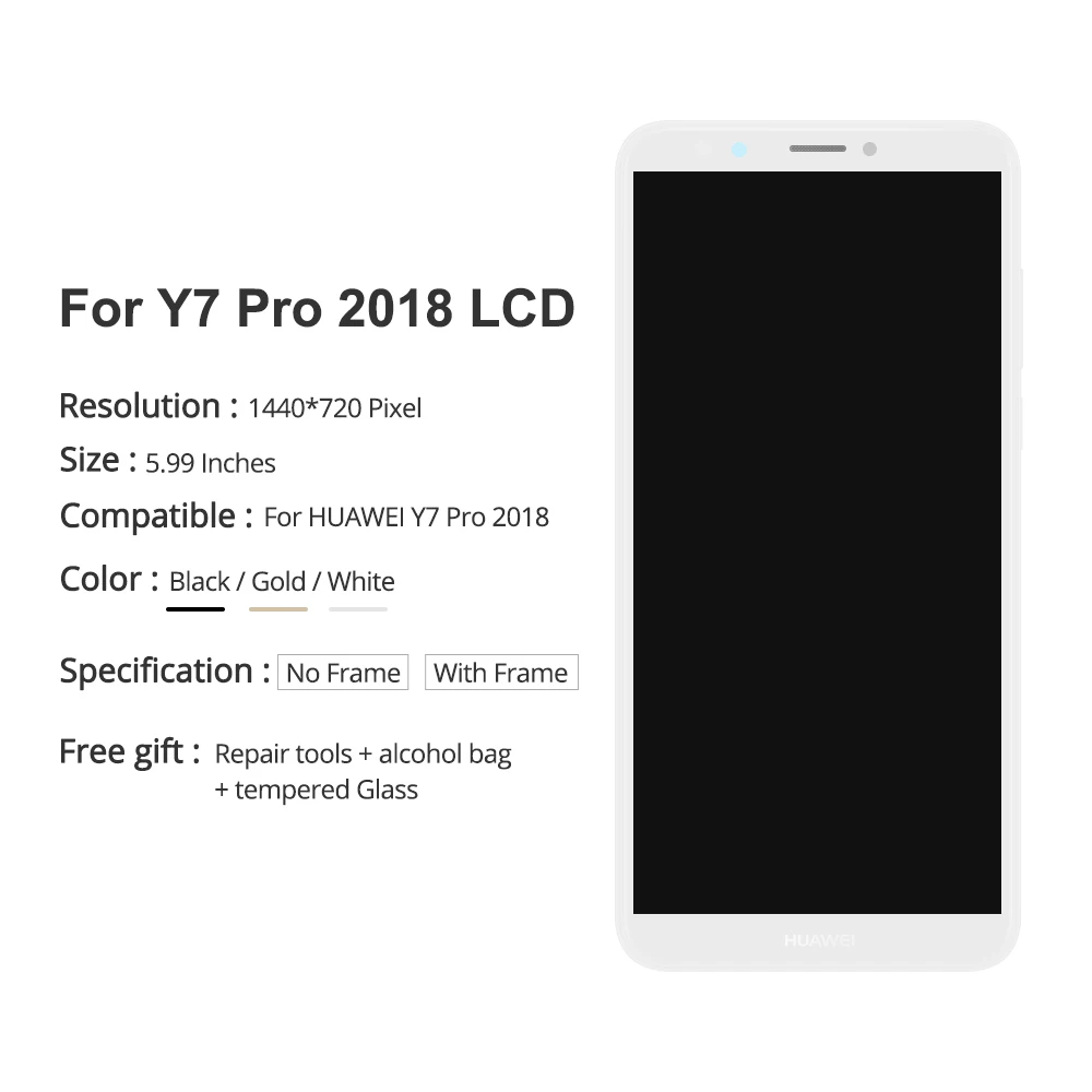 Дисплей 5 99 "Enjoy 8 для HUAWEI Y7 Prime 2018 ЖК дисплей с сенсорным экраном и рамкой Huawei Pro Nova
