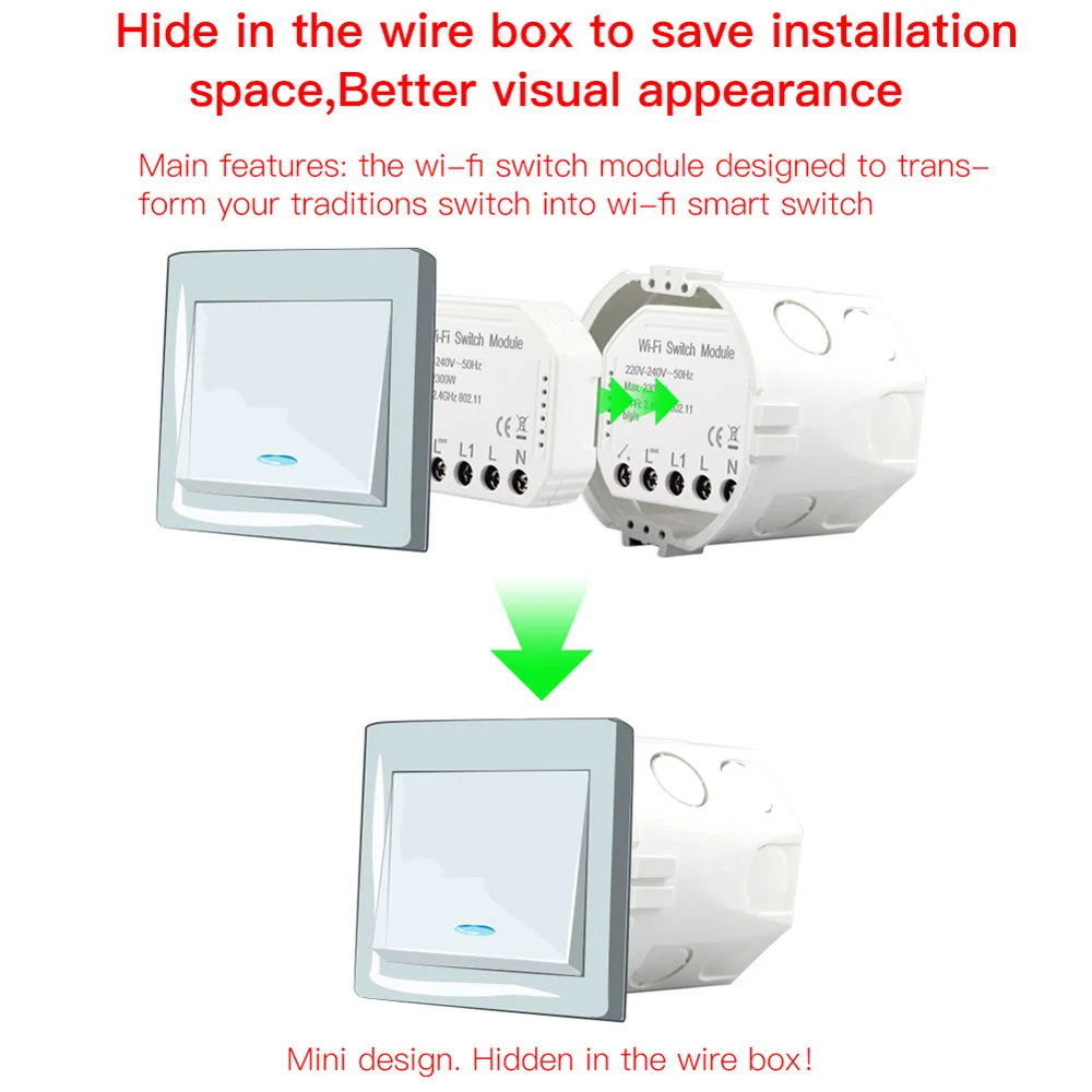 Интеллектуальный Wi Fi умный светильник Diy выключатель модуль умное приложение