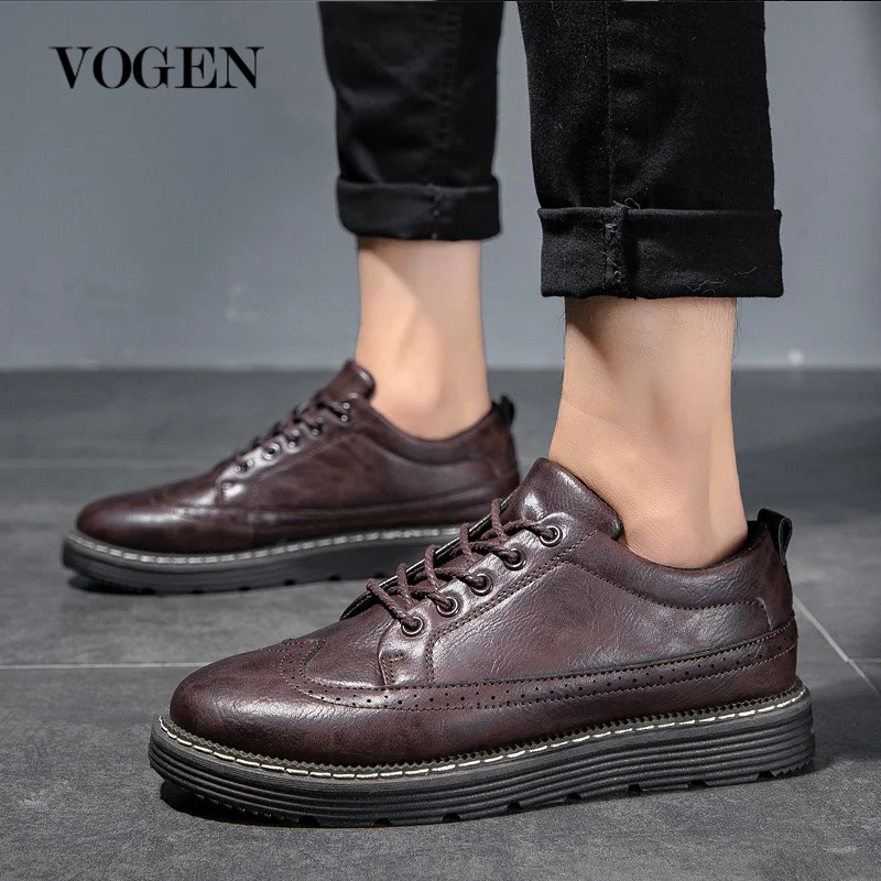 Мужская повседневная обувь из натуральной кожи Модные черные мужские туфли