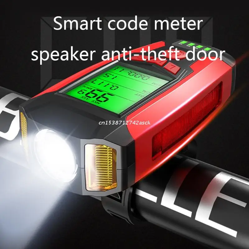 

New Bicycle Light With horn USB Bike Lamp COB LED Front Headlight Digital Cycling Odometer Anti-theft Bike Equipment Dropship