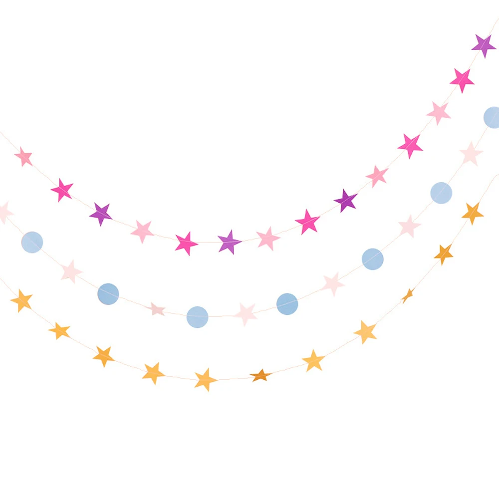 Настенная Бумажная гирлянда со звездами длиной 3 м цепочка лента для дня рождения
