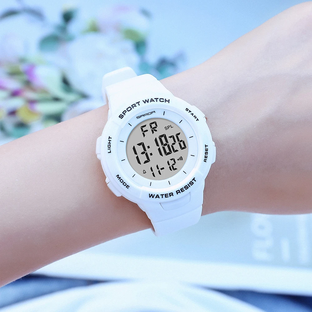 Электронные наручные часы Sanda для мужчин и женщин модные повседневные