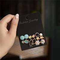 luokey exquisite small stud earrings set for women star colorful beads earrings brinco minimalist jewelry for wedding party 2020