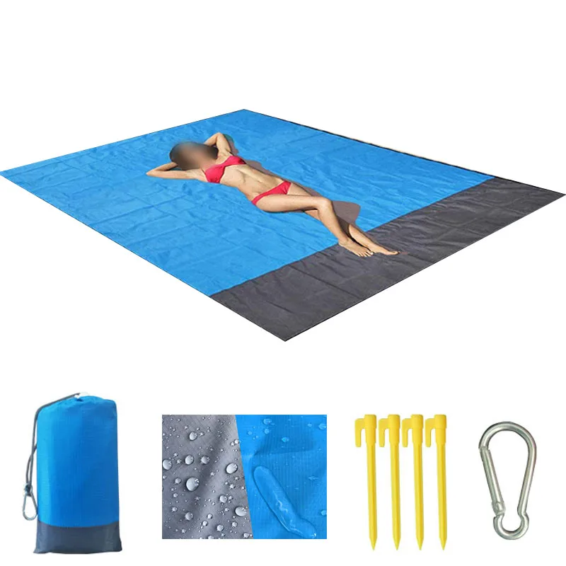 

Large Waterproof Beach Blanket Picnic Blanket Floor Mat Folding Outdoor Camping Waterproof And Foldable Camping Nylon Beach Bag