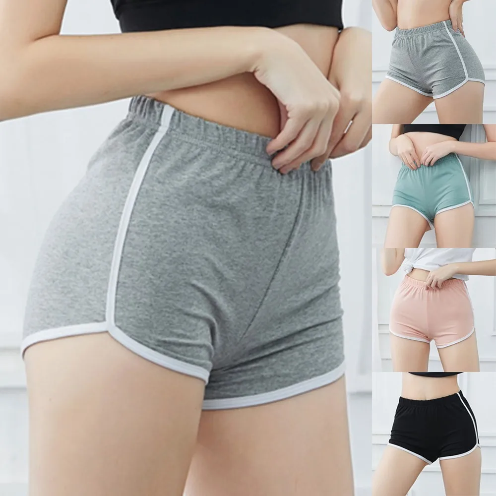 

Women Sports Shorts Yoga Casual Gym Lady Jogging Lounge Summer Beach Pants 2021 Summer Short Pants Contrast Binding Side Split
