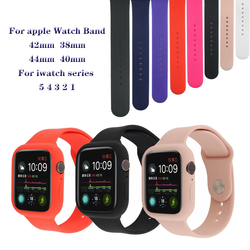 Силиконовый ремешок для браслета ударопрочный чехол apple 4 5 44 мм 40 Спортивная