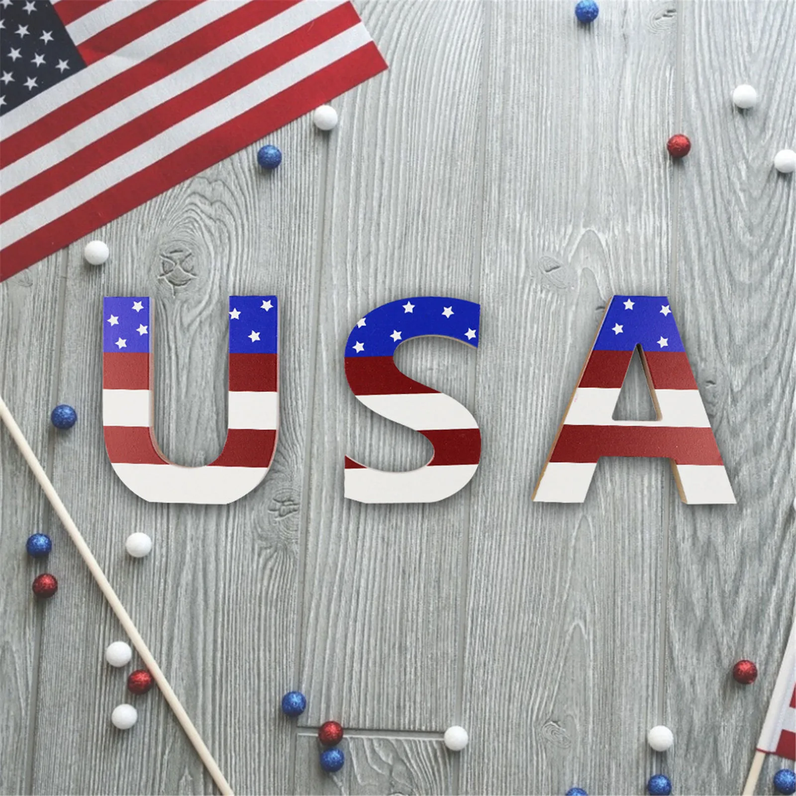 Новый домашний декор День Независимости для стола США патриотический деревянный