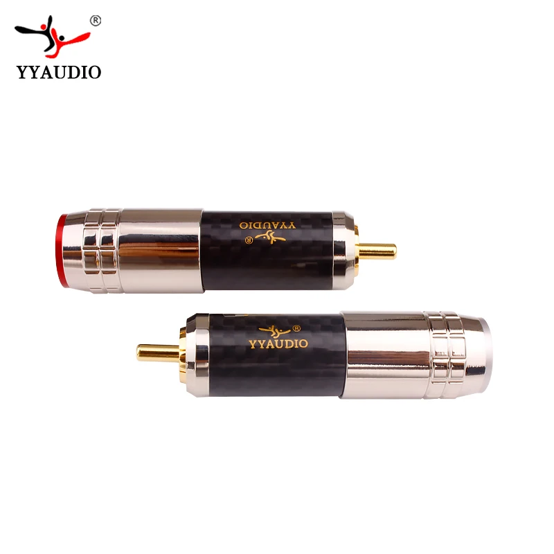 High End 24K Gold plated Brass Male RCA Plug Connector Adapter With Lock Hifi Audio Video AMP TV AV DVD Signal Cable DIY | Электроника