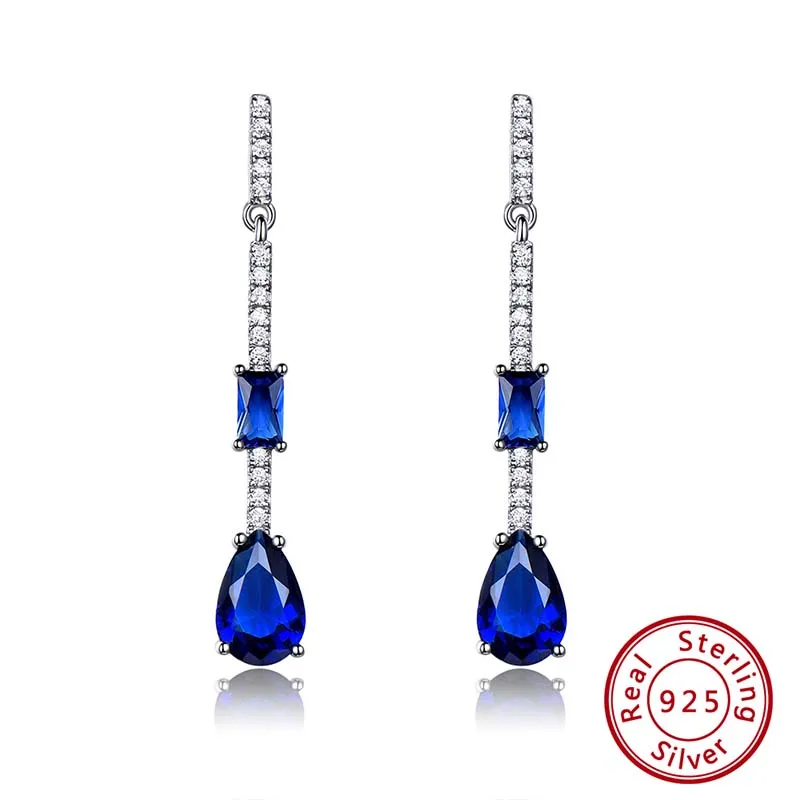 VSE10 ORSA JEWELS твердые 925 пробы серебряные серьги-кольца для женщин из настоящего сапфира роскошные женские ювелирные изделия VSE04 - Цвет камня: VSE10