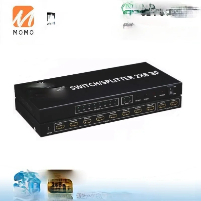 2x8 Splitter /switch 2 in 8 out HDMI Amplifier