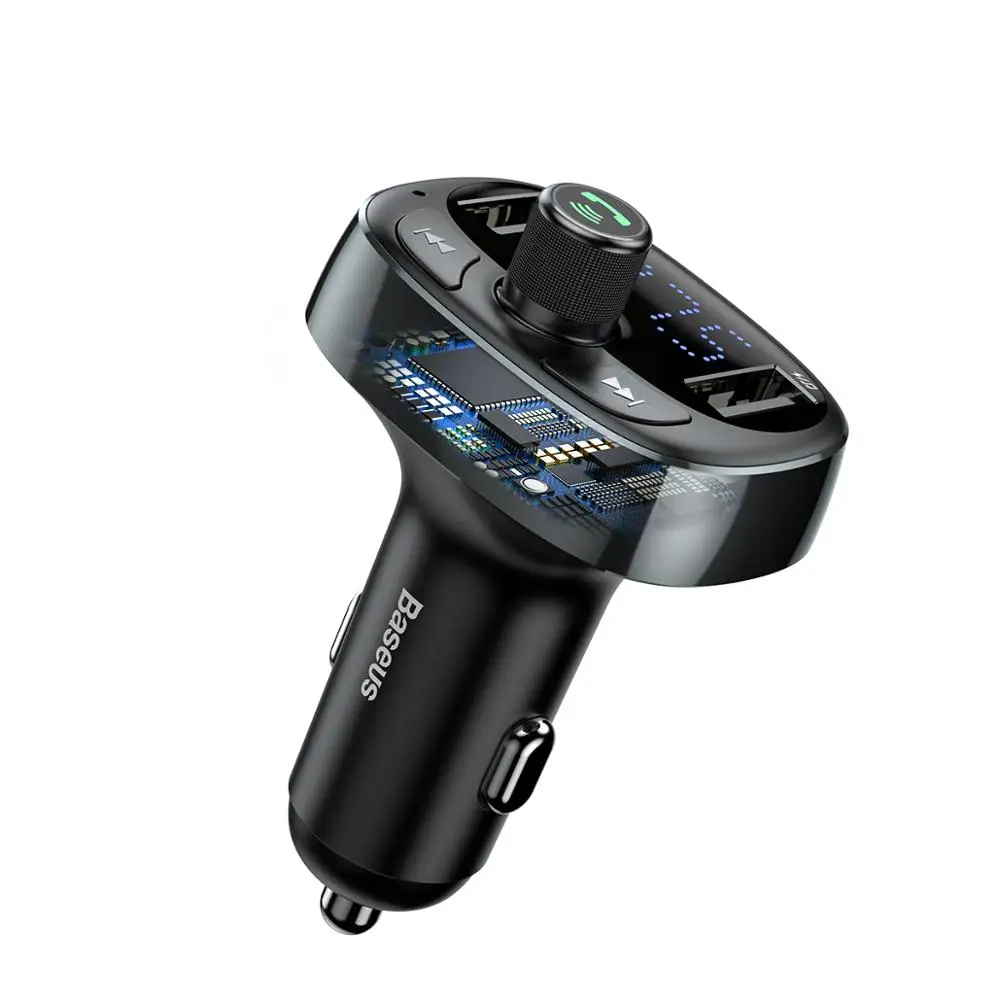 Baseus 3.4A Dual USB Автомобильное зарядное устройство Bluetooth Handsfree автомобильное зарядное устройство для телефона fm-передатчик модулятор fm-передатчик MP3 автомобильное зарядное устройство - Название цвета: Tarnish