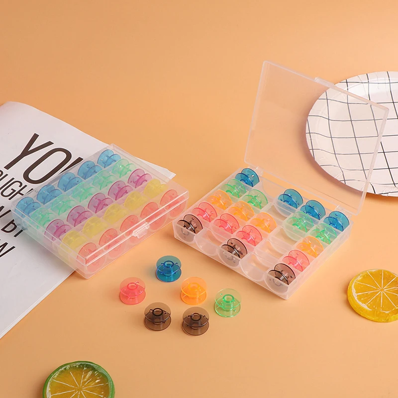 25 шт./компл. набор шпулек Стандартный красочный пластиковый контейнер для