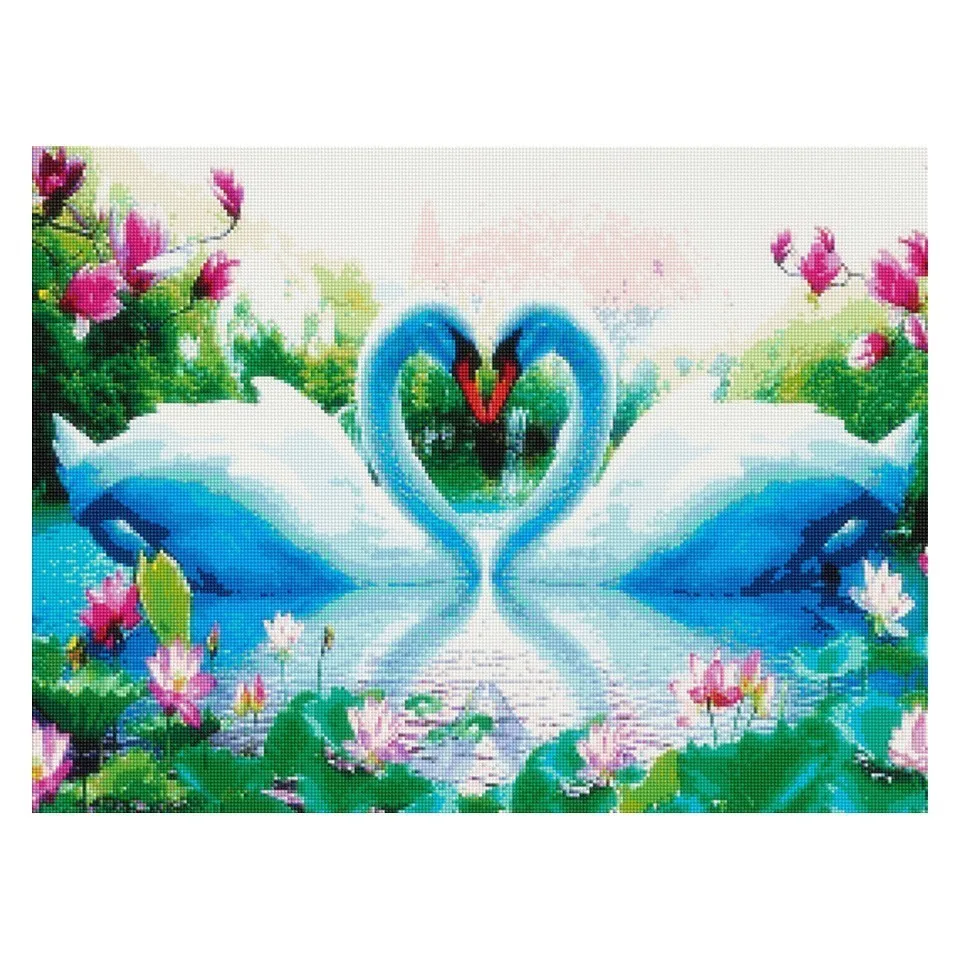 AZQSD Алмазная картина полностью квадратная мозаика лебедь животное вышивка