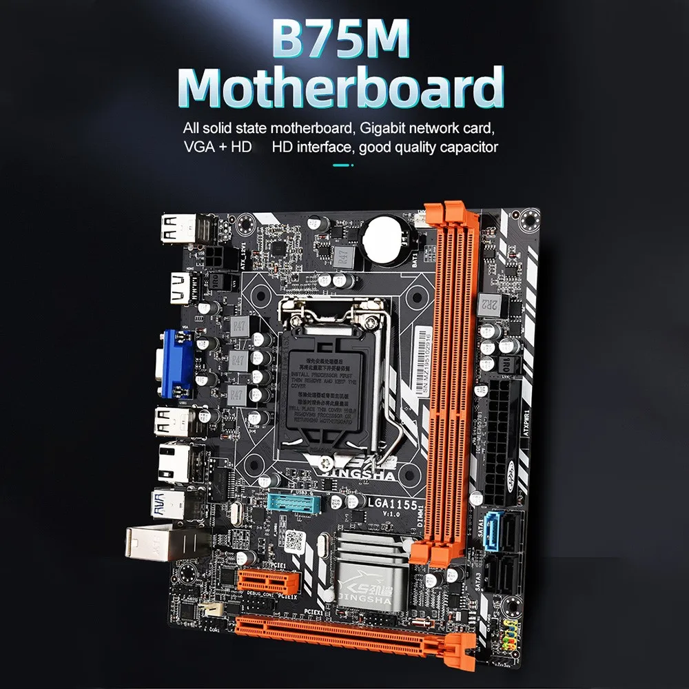 

B75M Computer Motherboard M-ATX Dual Channel DDR3 16G USB 3.0 SATA 3.0 Support CPU Set I3/I5/I7 Mainboard For LGA 1155 CPU Game