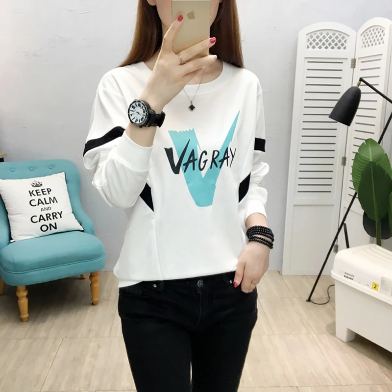 

BOBOKATEER Graphic Sudaderas De Mujer Long Sleeve Sweatshirt Women Clothing O-Neck Felpe Donna Fashion Top Femme Dames Kleding
