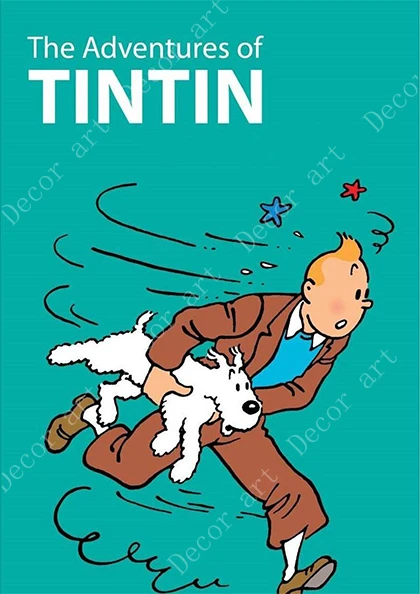 Мультфильм пират Приключения Тинтина в Китае комикс Холст Картина Винтаж Плакат