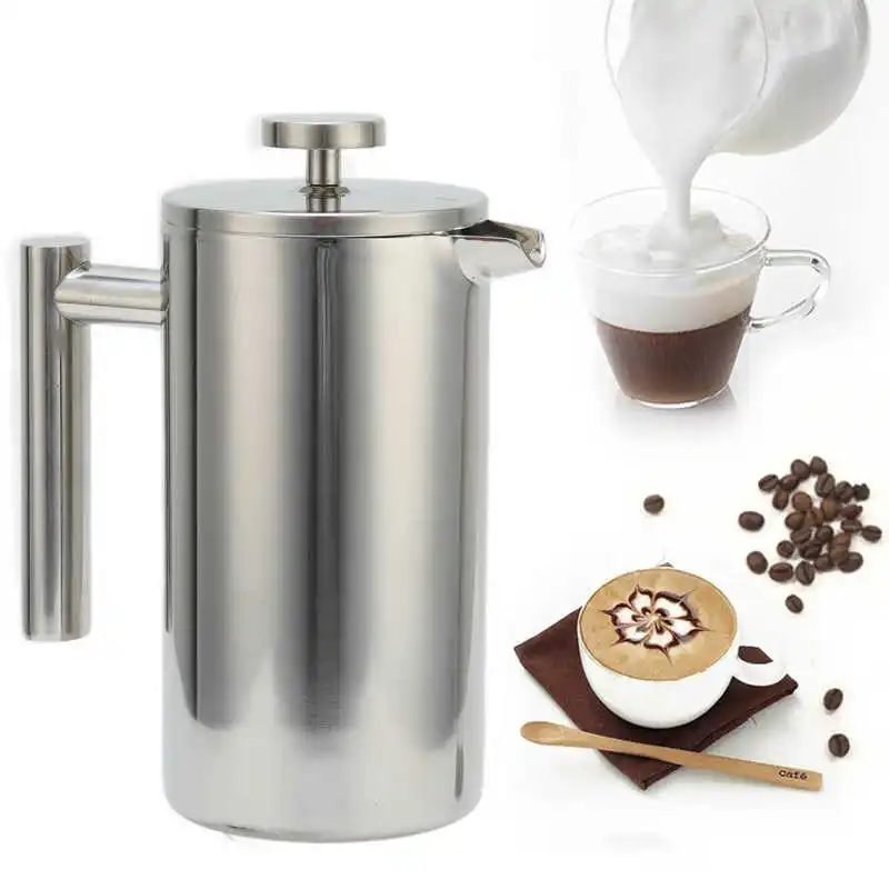 

1000ML Coffee Maker French Press Coffee Maker Stainless Steel Screen Walled Percolator Coffee Pot Tea Press Espresso Maker