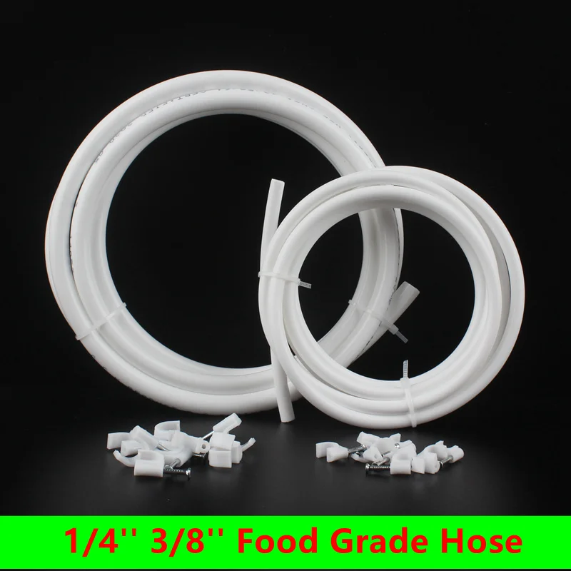 

1M/3M Food Grade Water Purifier Hose 1/4'' 3/8'' PE Pipe Water Dispenser Tube Reverse Osmosis Water Pipe Free 10Pcs Pipe Clamp