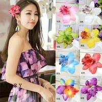 free women summer bohemia beach thai lily orchid flower hair clip bridal wedding headwear holiday ornaments accessories