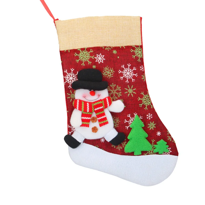 Рождественские чулки Санта-Клаус тканевые носки подарок для детей мешок конфет